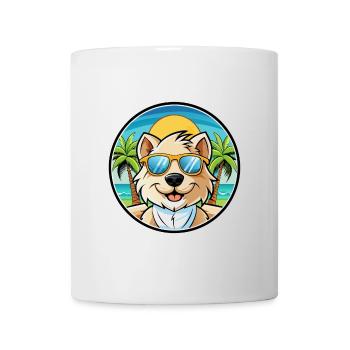 Bolognese Dog Breed Cartoon Sunglasses Beach - Mug - white - Front