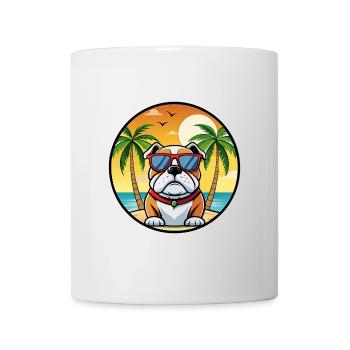 Bulldog Breed Cartoon Sunglasses Beach - Mug - white - Front