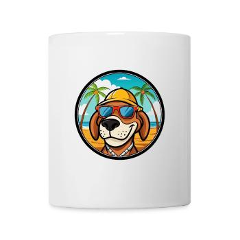 Bruno Jura Hound Hunderasse Cartoon Sonnenbrille Strand - Tasse - Weiß - Vorne