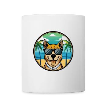 Cao De Castro Laboreiro Hunderasse Cartoon Strand - Tasse - Weiß - Vorne