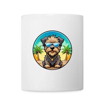 Bouvier Des Flandres Hunderasse Cartoon Sonnenbrille - Tasse - Weiß - Vorne