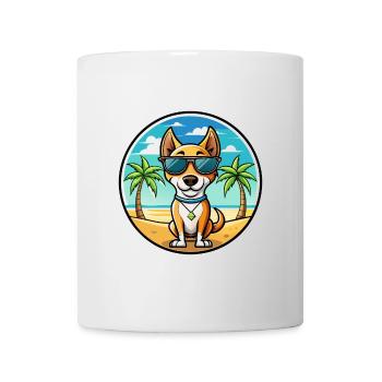 Terrier brésilien chien race dessin animé lunettes de soleil plage - Mug blanc - blanc - Devant
