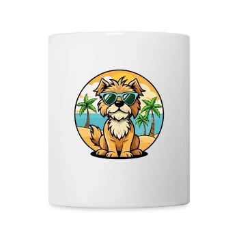 Brikett Griffon Vendéen Hunderasse Cartoon Strand - Tasse - Weiß - Vorne