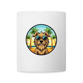 Briard Dog Breed Cartoon Sunglasses Beach - Mug - white - Front