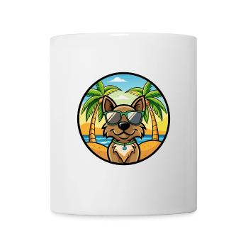 Cao da Serra de Aires Hunderasse Cartoon Sonnenbrille - Tasse - Weiß - Vorne