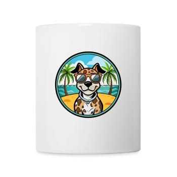 Catahoula Léopard Chien Race Dessin Animé Lunettes De Soleil Plage - Mug blanc - blanc - Devant