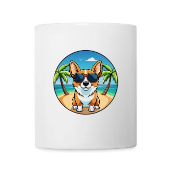 Cardigan Welsh Corgi Dog Breed Cartoon Sunglasses - Mug - white - Front