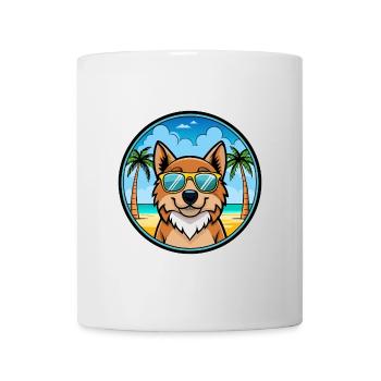 Caucasian Ovcharka Dog Breed Cartoon Sunglasses - Mug - white - Front