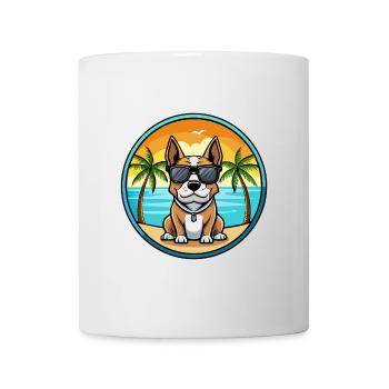 Braque Auvergne Dog Breed Cartoon Sunglasses Beach - Mug - white - Front