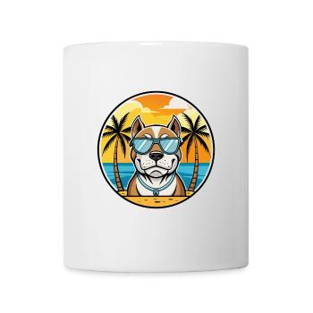 Bully Kutta Chien Race Dessin Animé Lunettes De Soleil Plage - Mug blanc - blanc - Devant