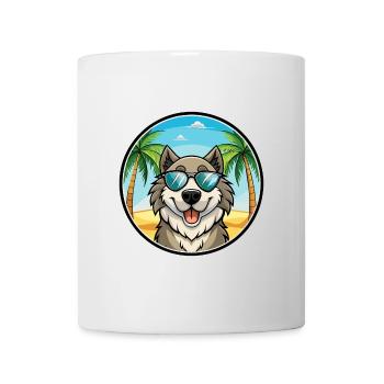 Caucasian Shepherd Dog Breed Cartoon Sunglasses - Mug - white - Front