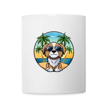 Cavalier Dog Breed Cartoon Sunglasses Beach - Mug - white - Front