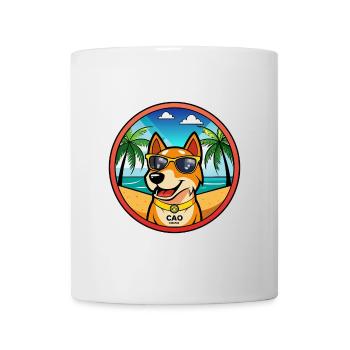 Cao De Gado Transmontano Hunderasse Cartoon Strand - Tasse - Weiß - Vorne