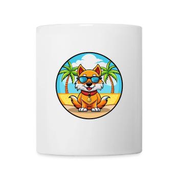 Chinesische kaiserliche Hunderasse Cartoon Sonnenbrille Strand - Tasse - Weiß - Vorne
