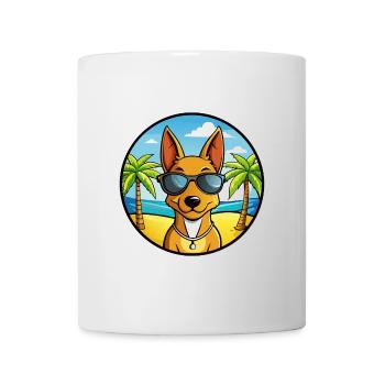 Cirneco Dell Etna Hunderasse Cartoon Sonnenbrille Strand - Tasse - Weiß - Vorne