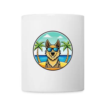 Berger Croate Race Dessin Animé Lunettes De Soleil Plage - Mug blanc - blanc - Devant
