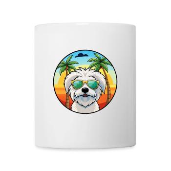 Coton De Tulear Hunderasse Cartoon Sonnenbrille Strand - Tasse - Weiß - Vorne