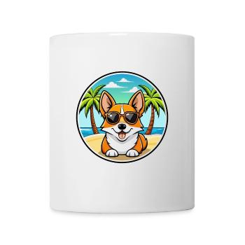 Corgi Dog Breed Cartoon Sunglasses Beach - Mug - white - Front