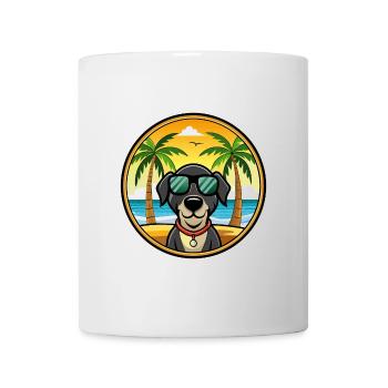 Lunettes de soleil de race de chien de chien de la Forêt-Noire - Mug blanc - blanc - Devant
