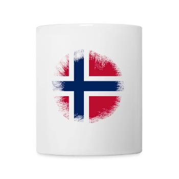 Conception du drapeau de la Norvège Grunge Norge Norvège - Mug blanc - blanc - Devant