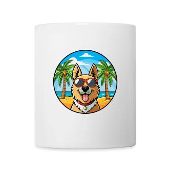 Bucovine Berger Race Dessin Animé Lunettes De Soleil Plage - Mug blanc - blanc - Devant