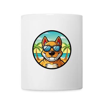 Cordoba Fighting Dog Breed Cartoon Sunglass Beach - Mug - white - Front