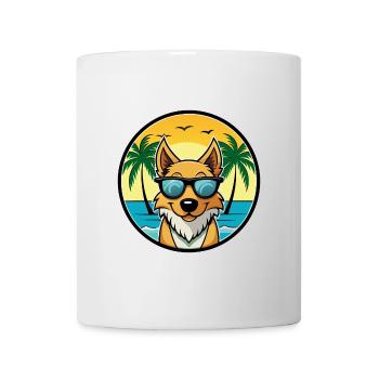 Lunettes de soleil danoises suédoises de race de chien de ferme de dessin animé - Mug blanc - blanc - Devant