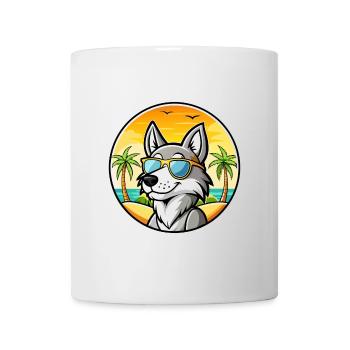 Tschechoslowakische Wolfshundrasse Cartoon Sonnenbrille - Tasse - Weiß - Vorne