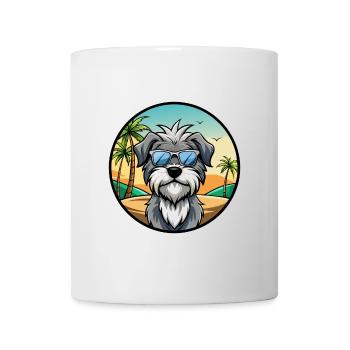 Dandie Dinmont Terrier Race Chien Dessin Animé Plage - Mug blanc - blanc - Devant