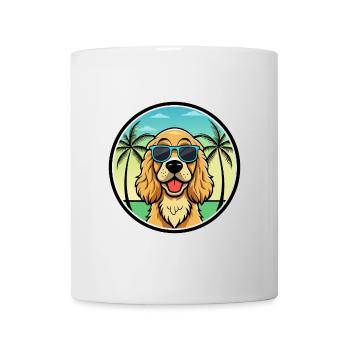 Englischer Cocker Spaniel Hunderasse Cartoon Beach - Tasse - Weiß - Vorne