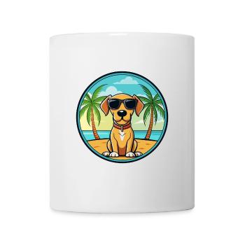 Estnischer Windhund Rasse Cartoon Sonnenbrille Strand - Tasse - Weiß - Vorne