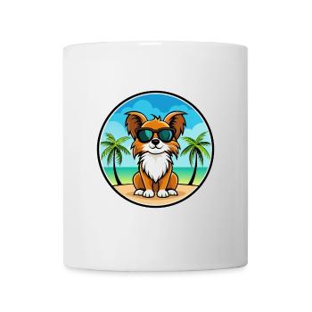 Englische Spielzeug Spaniel Hund Rasse Cartoon Sonnenbrille - Tasse - Weiß - Vorne