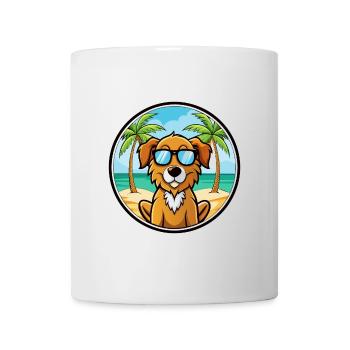 Fauve De Bretagne Hunderasse Cartoon Sonnenbrille Strand - Tasse - Weiß - Vorne