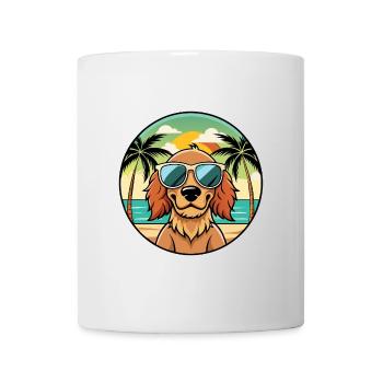 Field Spaniel Hund Rasse Cartoon Sonnenbrille Strand - Tasse - Weiß - Vorne