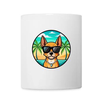 Englische Spielzeug Terrier Hund Rasse Cartoon Sonnenbrille - Tasse - Weiß - Vorne
