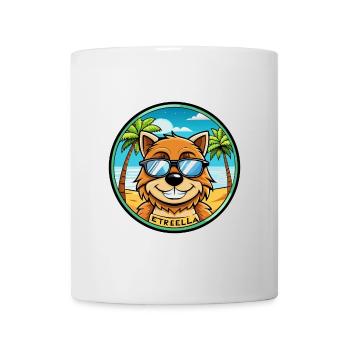Estrela Mountain Dog Breed Cartoon Sunglass Beach - Mug - white - Front