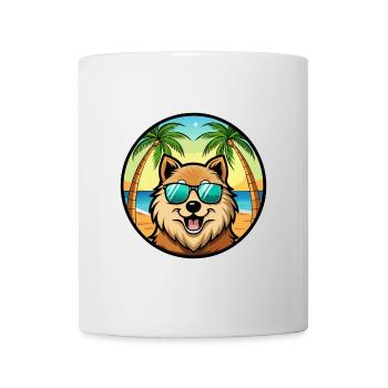 Eurasier Dog Breed Cartoon Sunglasses Beach - Mug - white - Front