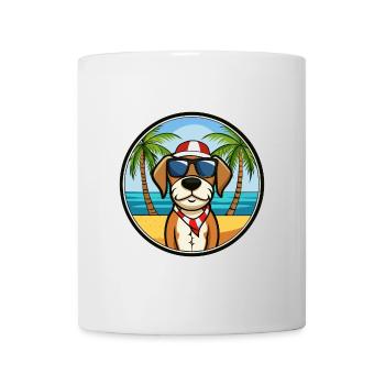 Lunettes de soleil de dessin animé de race de chien de chasse tricolore français - Mug blanc - blanc - Devant