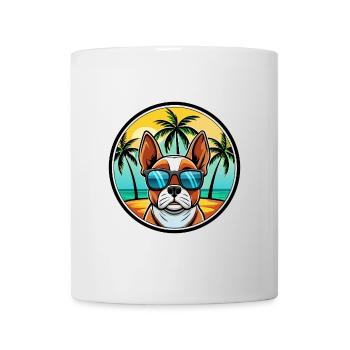 French Spaniel Dog Breed Cartoon Sunglasses Beach - Mug - white - Front