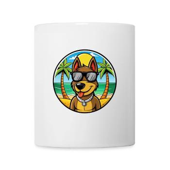 Deutscher Jagdterrier Hunderasse Cartoon Beach - Tasse - Weiß - Vorne