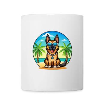 Deutsche Schafpudel Hunderasse Cartoon Sonnenbrille - Tasse - Weiß - Vorne