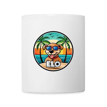 Chien Race Dessin Animé Lunettes De Soleil Plage - Mug blanc - blanc - Devant