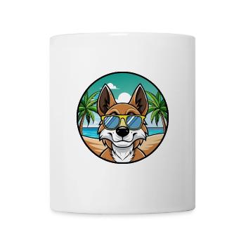 Drever Hunderasse Cartoon Sonnenbrille Strand - Tasse - Weiß - Vorne
