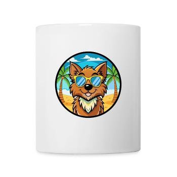 Griffon Nivernais Chien Race Dessin Animé Lunettes De Soleil Plage - Mug blanc - blanc - Devant