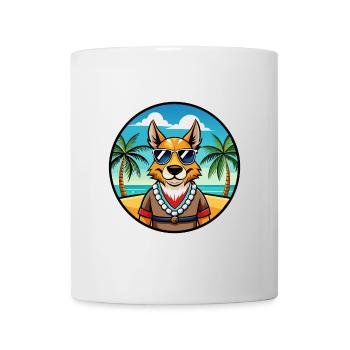 Hare Indian Dog Breed Cartoon Sunglasses Beach - Mug - white - Front