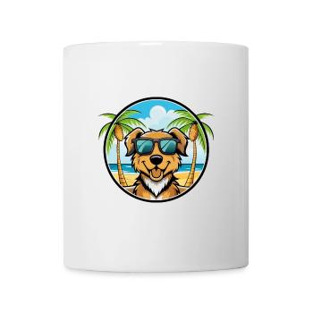 Hovawart Chien Race Dessin Animé Lunettes de Soleil Plage - Mug blanc - blanc - Devant