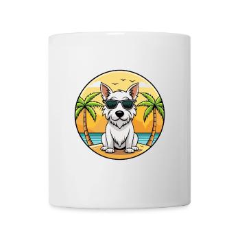 Lunettes de soleil de dessin animé de race de chien Terrier blanc anglais - Mug blanc - blanc - Devant
