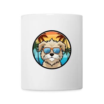 Havenese Chien Race Dessin Animé Lunettes De Soleil Plage - Mug blanc - blanc - Devant