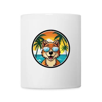 Hygenhund Chien Race Dessin Animé Lunettes De Soleil Plage - Mug blanc - blanc - Devant