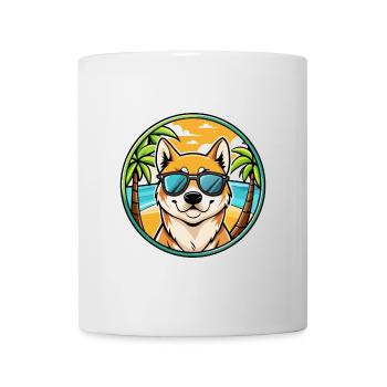 Jindo Dog Breed Cartoon Sunglasses Beach - Mug - white - Front